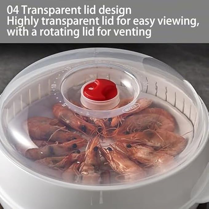 سلة طهي بالبخار في الميكروويف مع غطاء، سلة طهي بالبخار في الميكروويف مع غطاء وصينية للخضراوات والأرز والبيض والزلابية والمعكرونة والطهي في غرفة الطعام والمطعم - Image 5