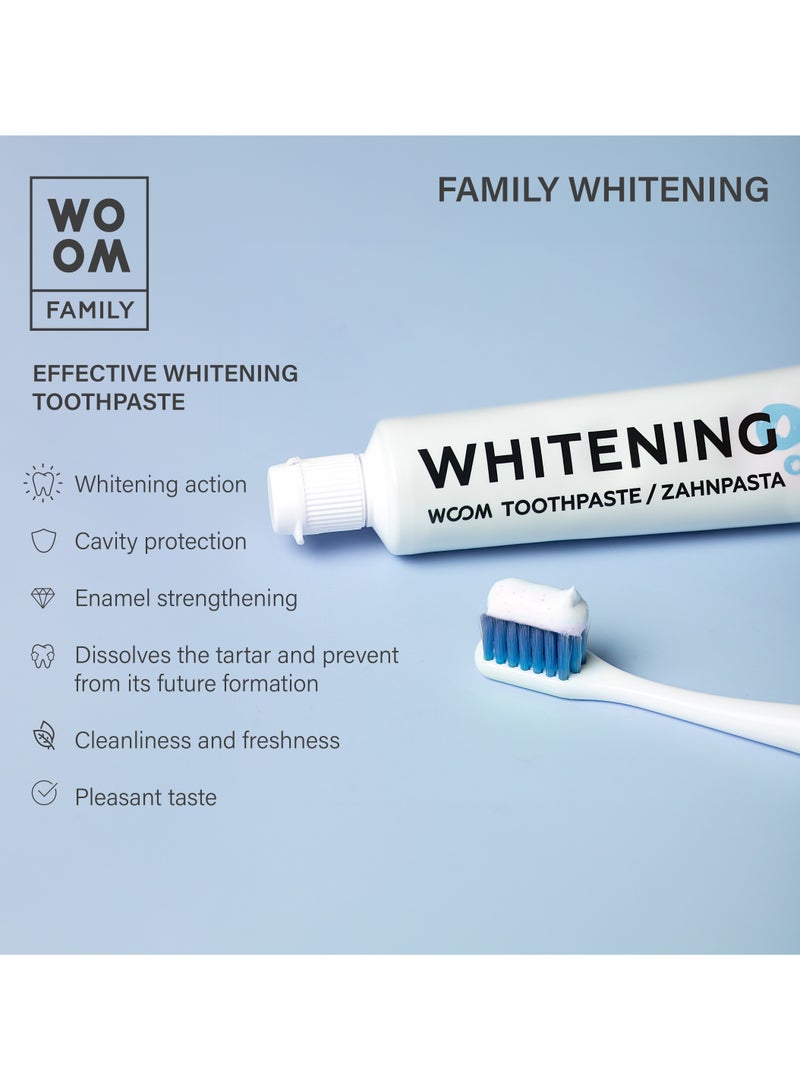 ووؤوم معجون أسنان مبيض من ووم فاميلي لجميع أفراد الأسرة، آمن للأطفال، 6+، جودة الاتحاد الأوروبي، إسبانيا، 75 مل - Image 3