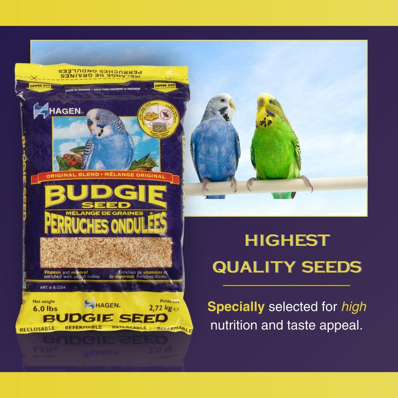 Hagen Parakeet/Budgie Staple VME Seed - Premium Blend, Nutritionally Balanced, Fortified with Vitamins & Minerals, Dust-Free Mix for Budgies, 6 lb Bag - Image 3