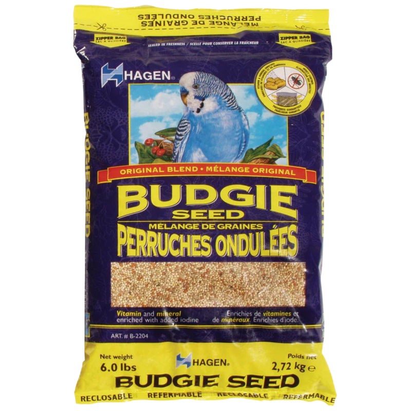 Hagen Parakeet/Budgie Staple VME Seed - Premium Blend, Nutritionally Balanced, Fortified with Vitamins & Minerals, Dust-Free Mix for Budgies, 6 lb Bag - Image 1