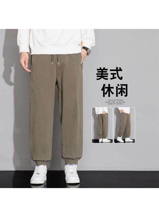 TonLion spring Solid Color Versatile Youth Casual Harem Jogger Pants Korean Style Loose Fit Trousers - Image 3
