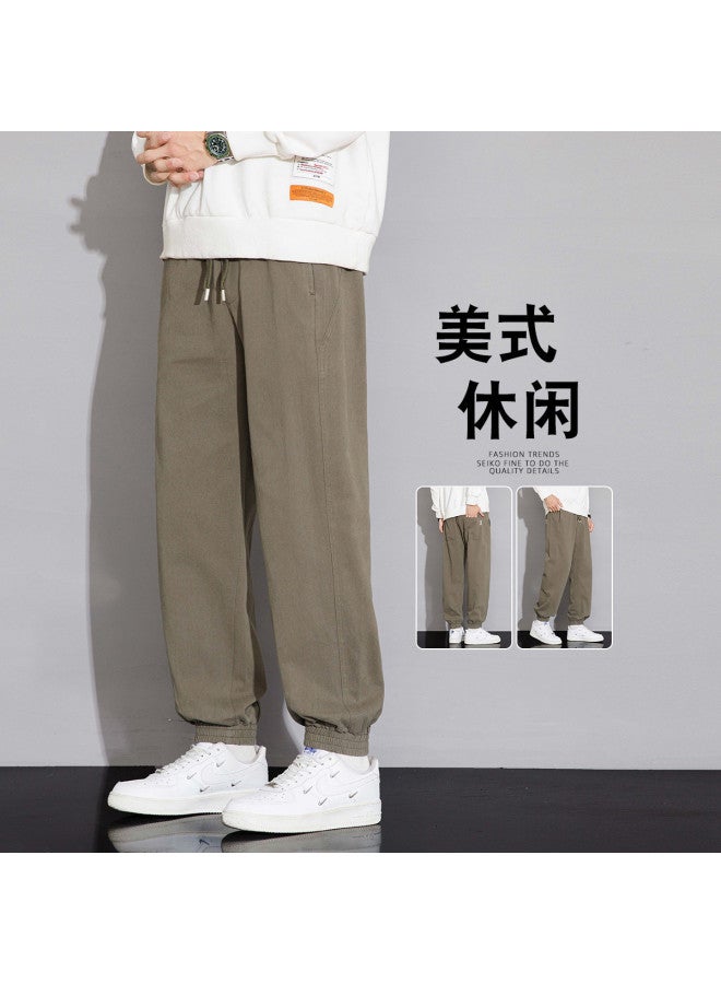 TonLion spring Solid Color Versatile Youth Casual Harem Jogger Pants Korean Style Loose Fit Trousers - Image 4
