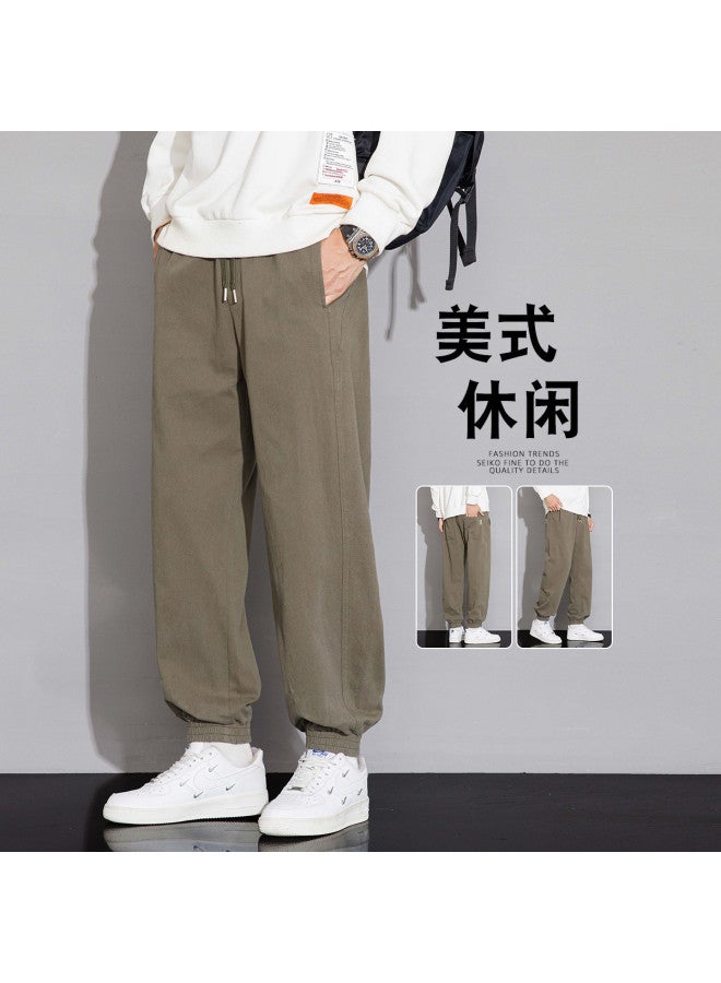 TonLion spring Solid Color Versatile Youth Casual Harem Jogger Pants Korean Style Loose Fit Trousers - Image 2
