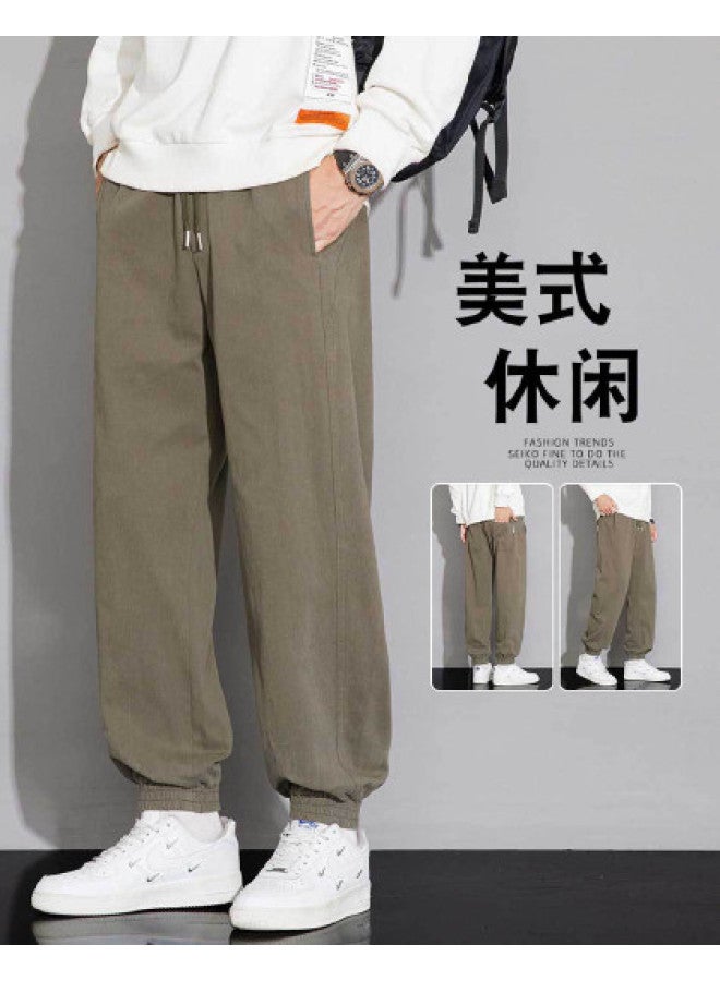 TonLion spring Solid Color Versatile Youth Casual Harem Jogger Pants Korean Style Loose Fit Trousers - Image 1