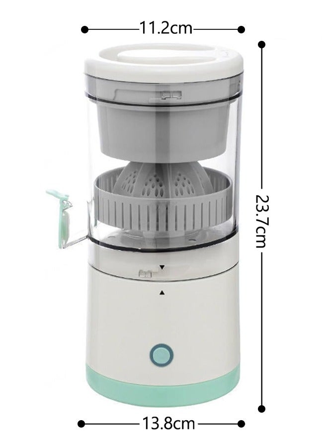 Electric Juicer, Rechargeable Juicer Machine with USB Charging, Automatic Orange Juice Extractor for Home, Kitchen, Travel(Green)
