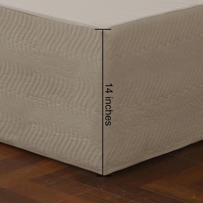 UTFDXU Full Bed Skirt-Box Spring Cover with 14 Inch Tailored Drop,Wrinkle and Fade Resistant Hotel Wrap Around Bed Skirts,Bed Frame Cover (Wave Pattern Light Khaki, Full) - Image 3