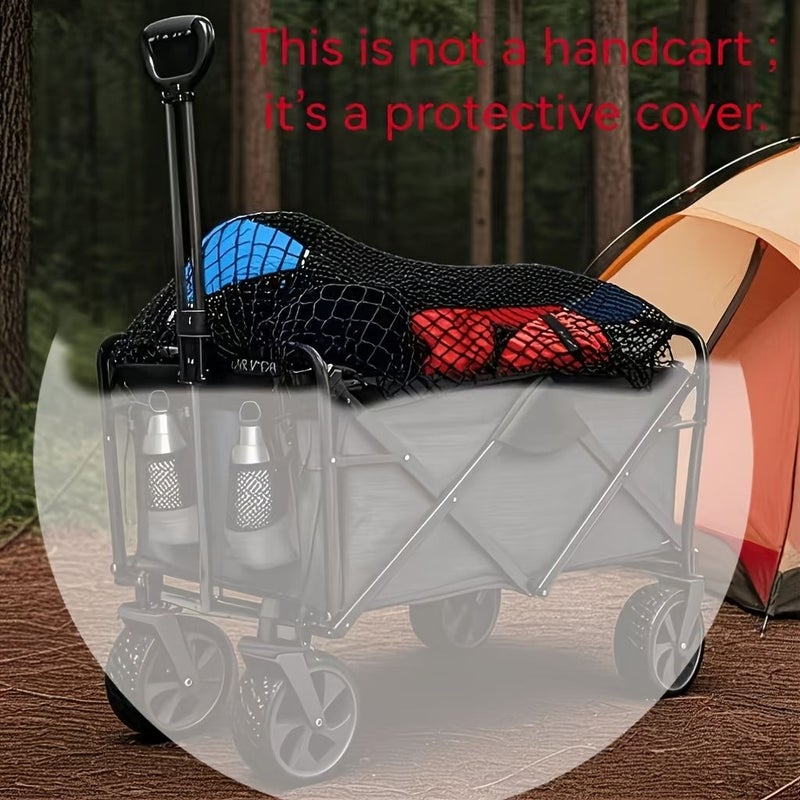 Black Heavy Duty Foldable Nylon Cargo Net for Carts UTVs Trailers - Image 2