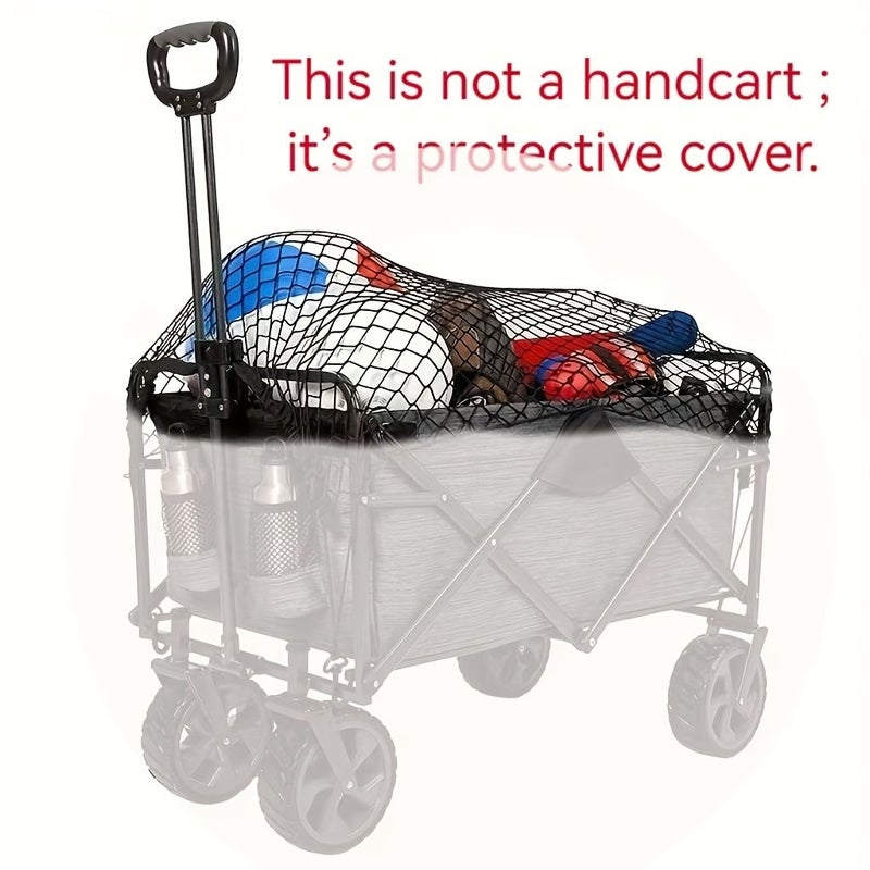 Black Heavy Duty Foldable Nylon Cargo Net for Carts UTVs Trailers - Image 4