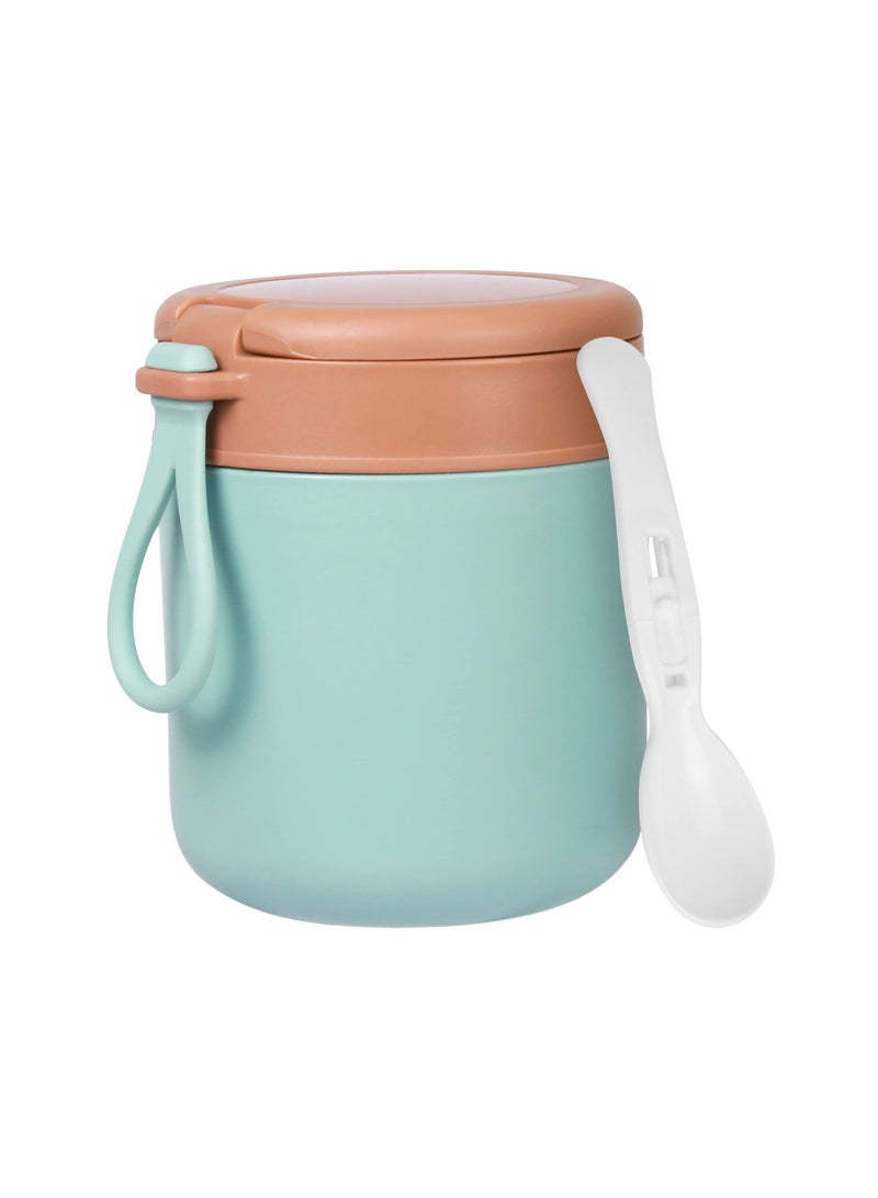 SYOSI Insulated Food Container for Kids Adult Stainless Steel Vacuum Insulated Kids Food Jar with Folding Spoon Leak Proof Vacuum Insulated Thermo Portable Food Bowl - Image 1