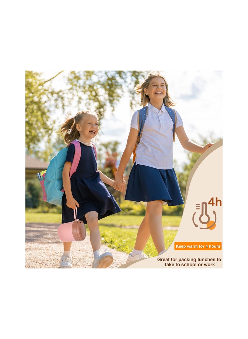 SYOSI Insulated Food Container for Kids Adult Stainless Steel Vacuum Insulated Kids Food Jar with Folding Spoon Leak Proof Vacuum Insulated Thermo Portable Food Bowl - Image 5