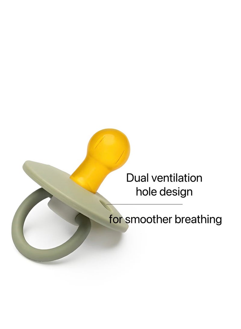 joybuy 2 Pcs Natural Latex Pacifier, Luminous Pacifier, Baby Luminous Natural Latex Silicone Pacifier, Size S Suitable For Babies 0-6 Months (Green*1 PcBlue*1 Pc) - Image 5