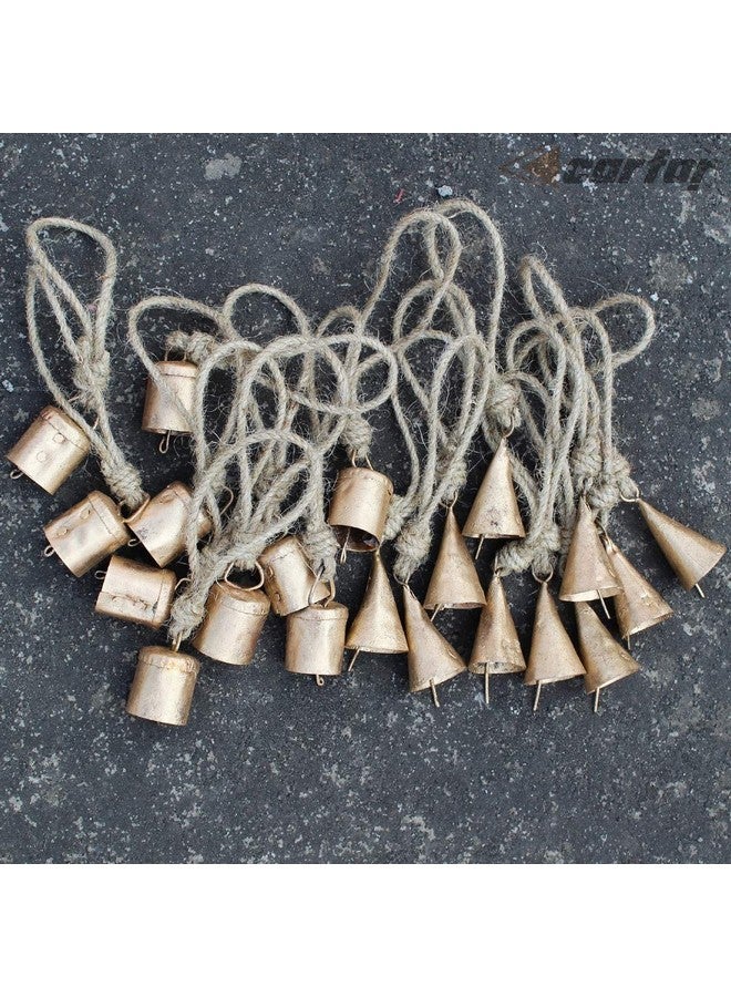 Carfar Metal Vintage Hanging Bells(Golden_Standard)Pack of 20
