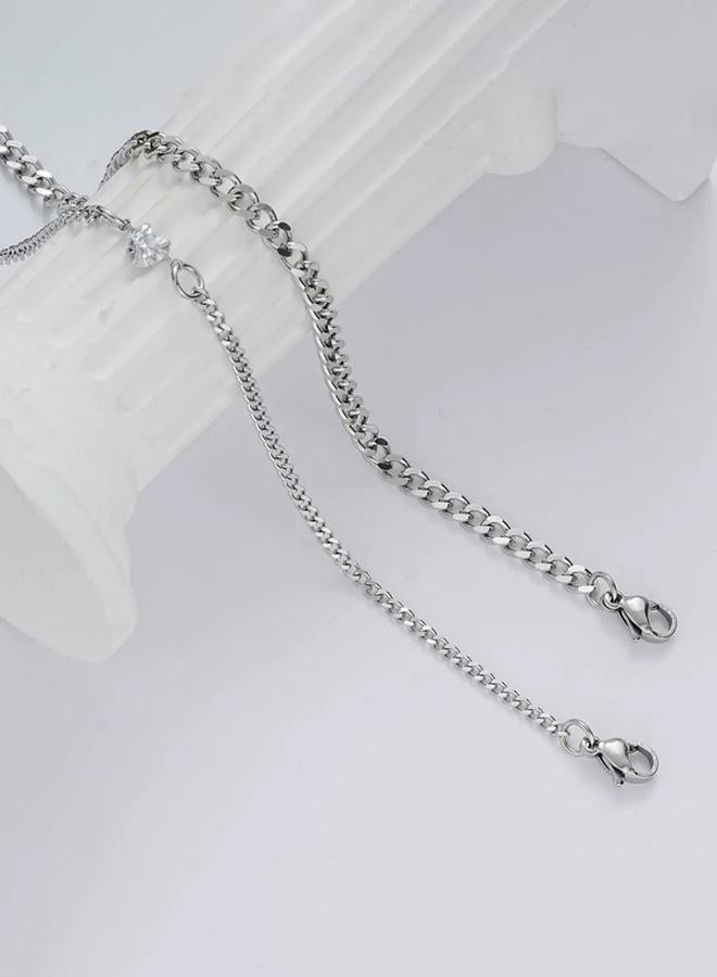 Take Two Set of 2 - Silver Link Couple Bracelets - Image 5