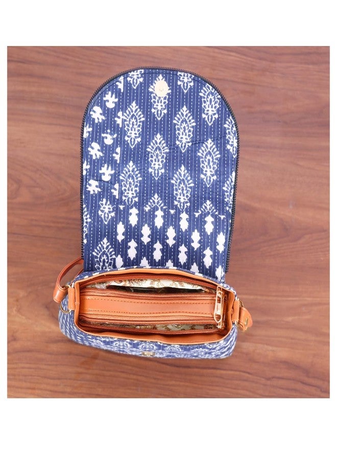 VIKACRAFT Sling Bags for Women, Ladies Side Bag for Women Stylish Printed Multicolor Cross Body Bag Casual Party Bag Ladies Purse with Adjustable Strap Shoulder Bag - Blue- 25x21 CM - Image 5