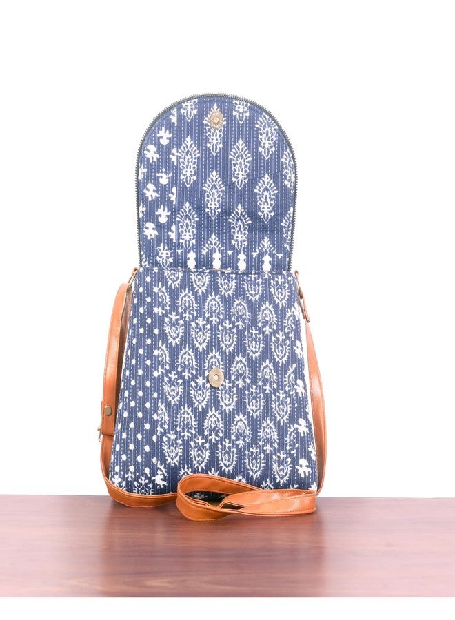 VIKACRAFT Sling Bags for Women, Ladies Side Bag for Women Stylish Printed Multicolor Cross Body Bag Casual Party Bag Ladies Purse with Adjustable Strap Shoulder Bag - Blue- 25x21 CM - Image 4