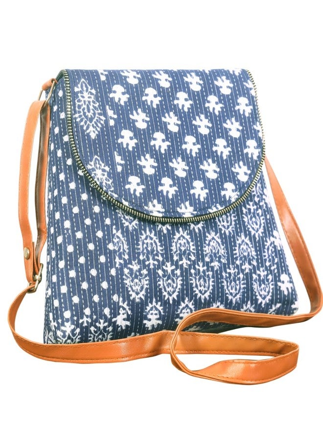 VIKACRAFT Sling Bags for Women, Ladies Side Bag for Women Stylish Printed Multicolor Cross Body Bag Casual Party Bag Ladies Purse with Adjustable Strap Shoulder Bag - Blue- 25x21 CM - Image 1