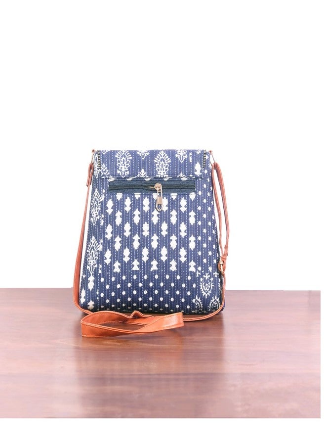 VIKACRAFT Sling Bags for Women, Ladies Side Bag for Women Stylish Printed Multicolor Cross Body Bag Casual Party Bag Ladies Purse with Adjustable Strap Shoulder Bag - Blue- 25x21 CM - Image 3