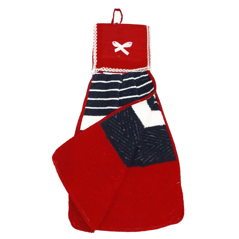 Kuber Industries Hanging Cotton 4 Pieces Cotton Washbasin Napkin/Hand Towel for Kitchen and Bathroom (Multi) - Image 4