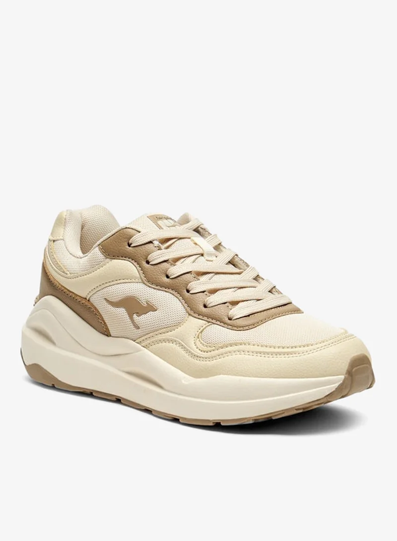 kangaROOS BEIGE Women's Panelled Lace-Up Sports Shoes for Women | Best Price UAE