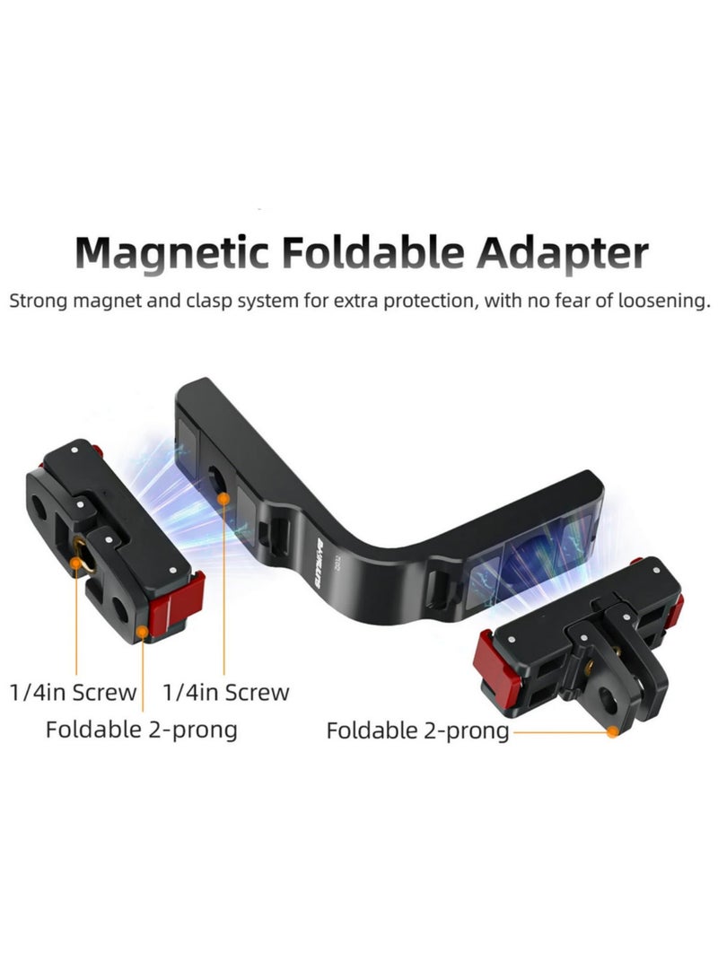 Magnetic Mount with Vertical Horizontal Mount for DJI OSMO 360 Aluminum Alloy L Horizontal Mount Bracket Magnetic Quick Release Adapter Expansion Holder Accessories for DJI OSMO 360 Action camera - Image 2