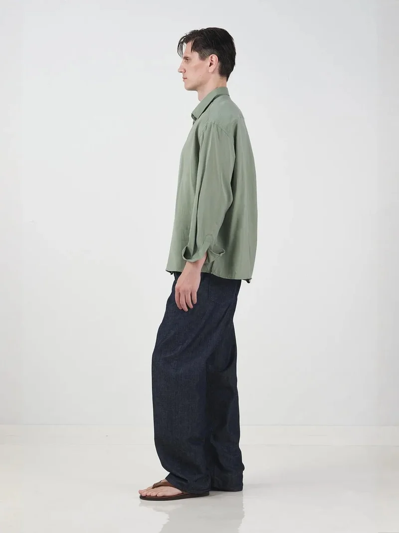 Giesto Mint Green GIESTO Oversized Long Sleeve Button-Up Shirt for Men | Best Price UAE