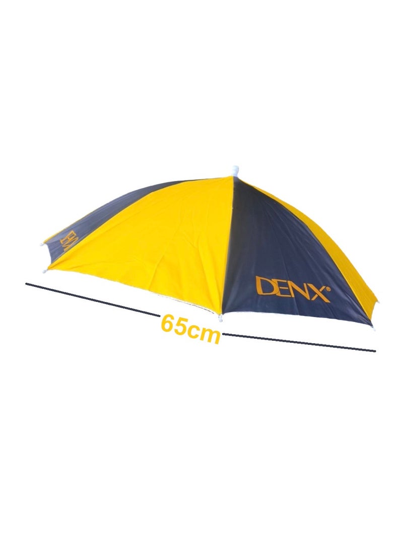 Denx Foldable Head Umbrella Hat for Outdoor Activities And Sunlight UV Protection Yellow/Black - Image 4