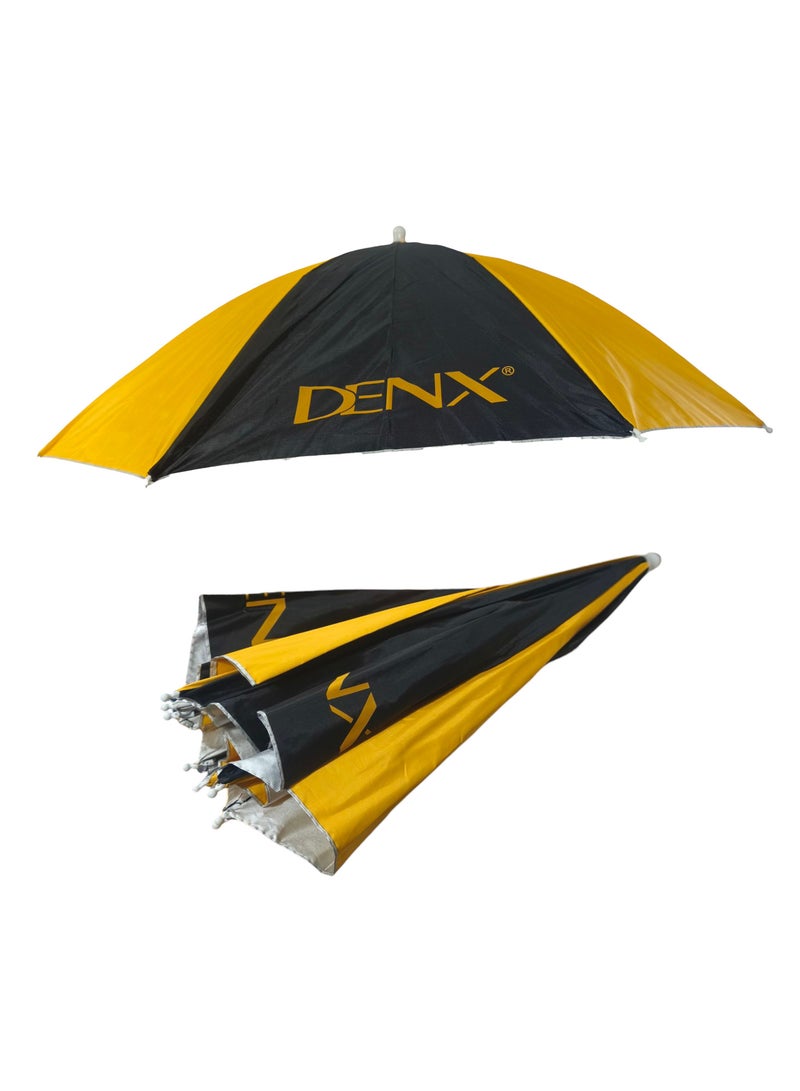 Denx Foldable Head Umbrella Hat for Outdoor Activities And Sunlight UV Protection Yellow/Black - Image 5