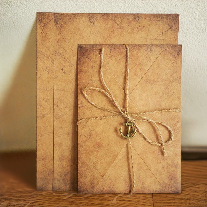 A5 Handwritten Love Letter Printable Logo Advanced Sense Metal Kraft Paper Retro Envelope Letterhead Suit Confession Letterhead - Image 3