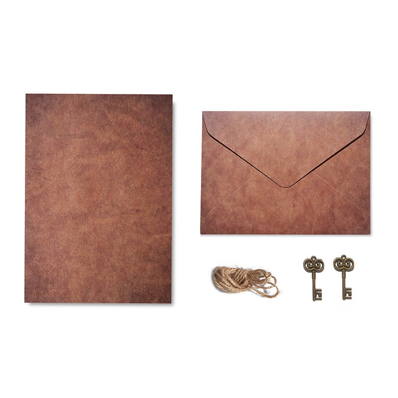 A5 Handwritten Love Letter Printable Logo Advanced Sense Metal Kraft Paper Retro Envelope Letterhead Suit Confession Letterhead - Image 1
