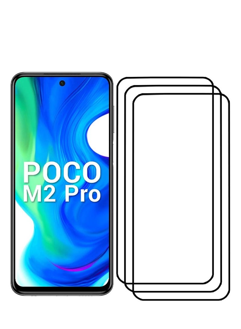 CATANES 3 Pack For Xiaomi Poco M2 Pro Screen Protector Tempered Glass Full Glue Back - Image 2