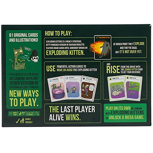 Exploding Kittens Zombie Kittens 2-5 Players - Ages 7+ - 15 Minutes to Play - High Stakes Zombie Card Game - Party Game, Family Game Night, Kid and Adult Card Game - Image 5
