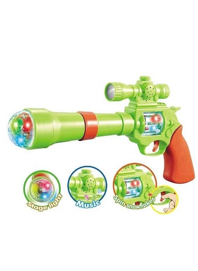 Gooyo Gy938 Battery Operated 3D Projection Strike Toy Gun With Vibrant Light & Sound Effects For Kids;Gifts;Toddlers ; Green Color Power Source: 3Xaa Battery (Not Included)  - Image 3