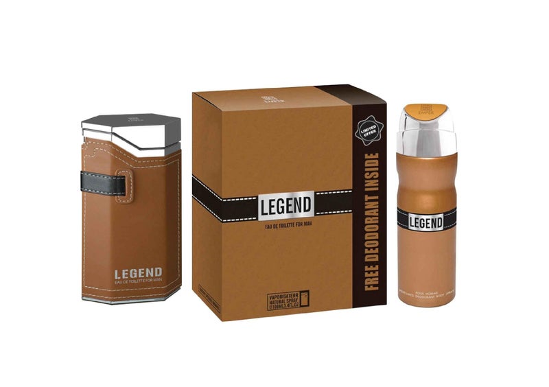 Emper Perfumes مجموعة هدايا 2 في 1 ليجند (عطر + مزيل عرق) - Image 1