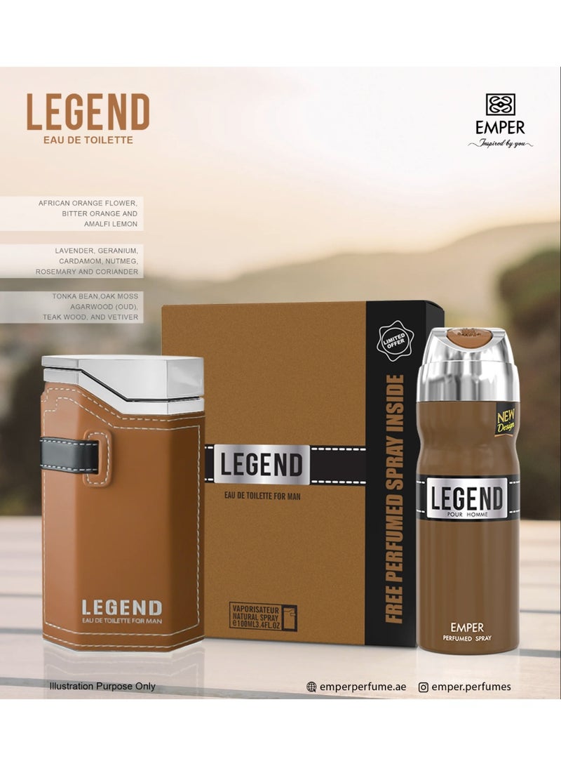 Emper Perfumes مجموعة هدايا 2 في 1 ليجند (عطر + مزيل عرق) - Image 3