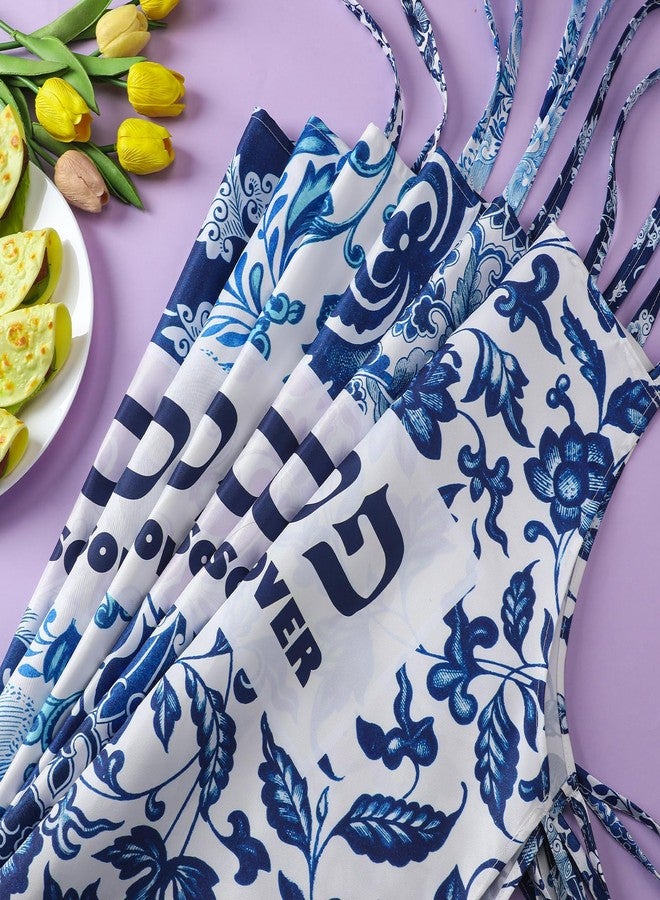Glitopper 6 Pieces Passover Kitchen Apron Passover Pesach Designed Apron for Seder Gifts Decor(East Embroidery) - Image 5