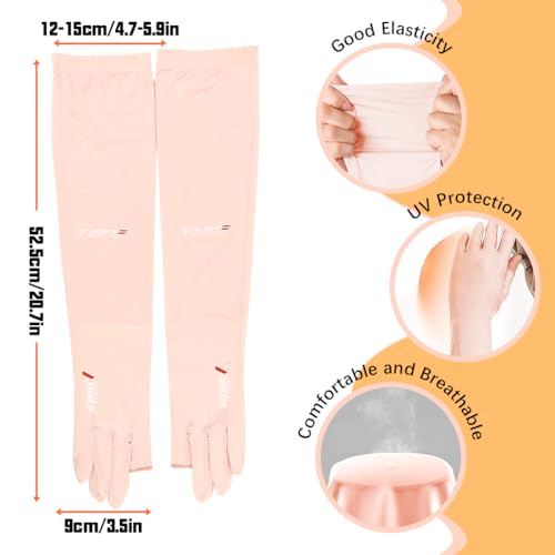 PALAY® Sun Protection Gloves for Women Men Non-Slip Touch Screen Arm Sleeves Breathable Silk Cooling UV Protection Hand Sleeve Full Arm for Bike Riding, Driving, Cycling - Image 2