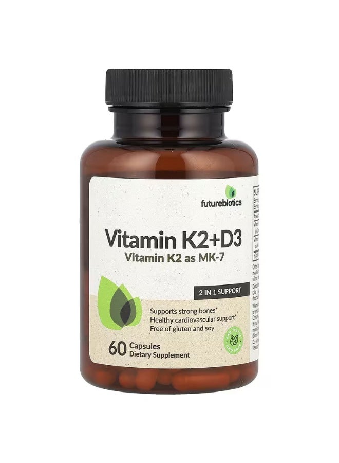 Futurebiotics, Vitamin K2 + D3, 60 Capsules - Image 1