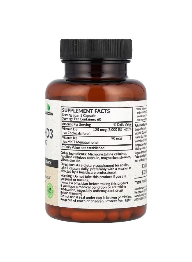 Futurebiotics, Vitamin K2 + D3, 60 Capsules - Image 2