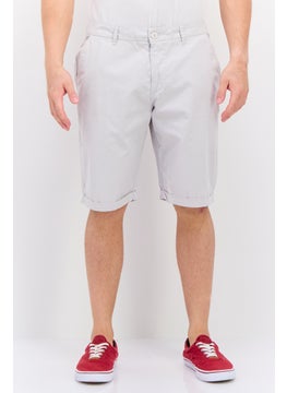 Men Solid Chino Shorts, Light Grey