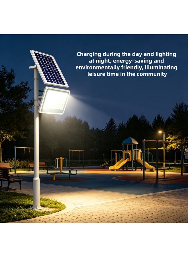 JORTAN Intelligent solar light, 500W courtyard outdoor LED energy-saving white light, automatically lights up at night, never cuts off power on rainy days, bursts all night, equipped with fast charging solar panels, can be remotely controlled, IP66 all-weather waterproof, ABS high temperature resistant shell. - Image 5