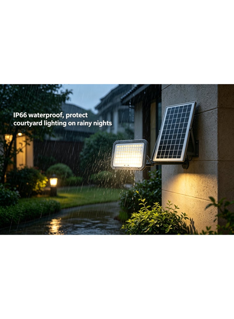 JORTAN Intelligent solar light, 500W courtyard outdoor LED energy-saving white light, automatically lights up at night, never cuts off power on rainy days, bursts all night, equipped with fast charging solar panels, can be remotely controlled, IP66 all-weather waterproof, ABS high temperature resistant shell. - Image 3