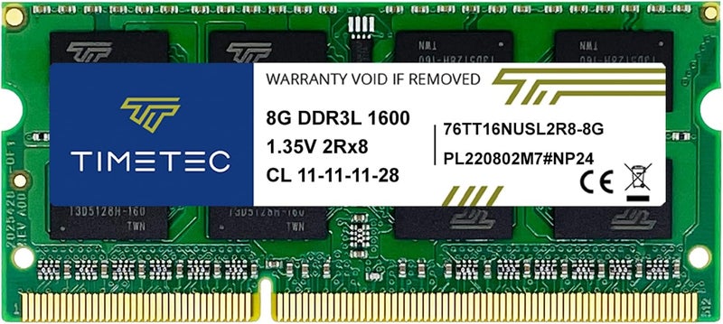 تايم تيك تيمتيك هاينكس IC 8 جيجابايت DDR3L 1600 ميجاهرتز PC3L-12800 غير ECC غير مخزّن 1.35 فولت CL11 2Rx8 ثنائي الرتبة 204 سن SODIMM وحدة ذاكرة وصول عشوائي للكمبيوتر المحمول والمكتبي (8 جيجابايت) - Image 1