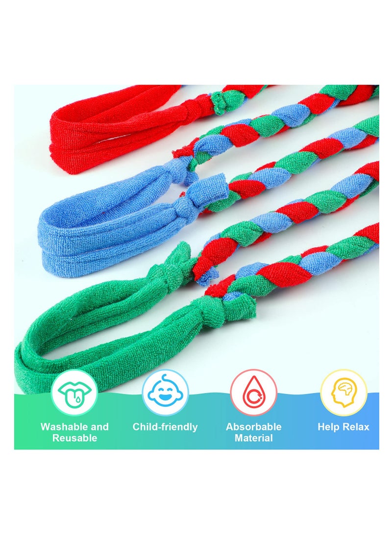 SYOSI, 6 Pieces Fabric Chewy Necklace for Oral Sensory Kids, Mouth Fidgets Chewing Necklace, Hydrophilic Braid Fabric Bands for Boys Girls Decorations Mouth Motor - Image 5