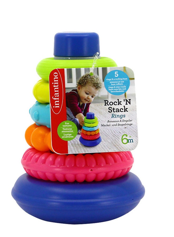 infantino لعبة أنشطة الأطفال روك آند ستاك من عمر 6 أشهر فما فوق - متعددة الألوان - Image 2