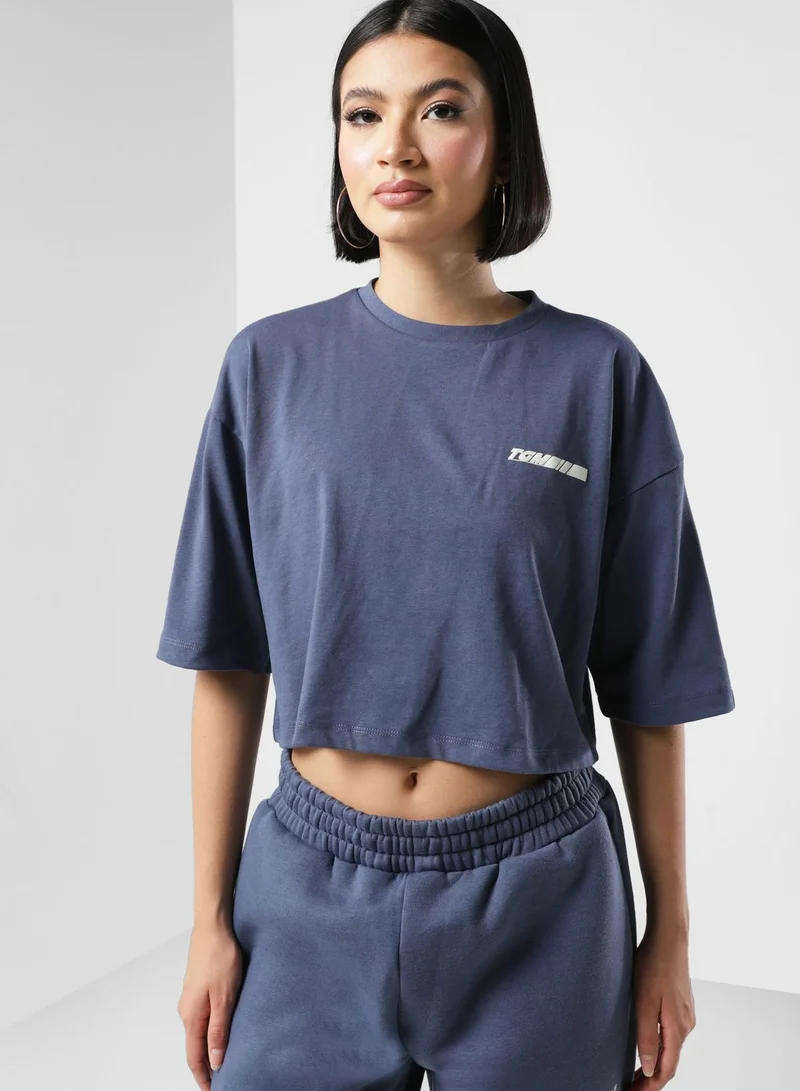 The Giving Movement Boxy Racer Printed Cropped T-Shirt