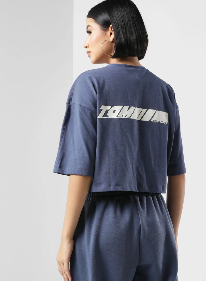 The Giving Movement Boxy Racer Printed Cropped T-Shirt