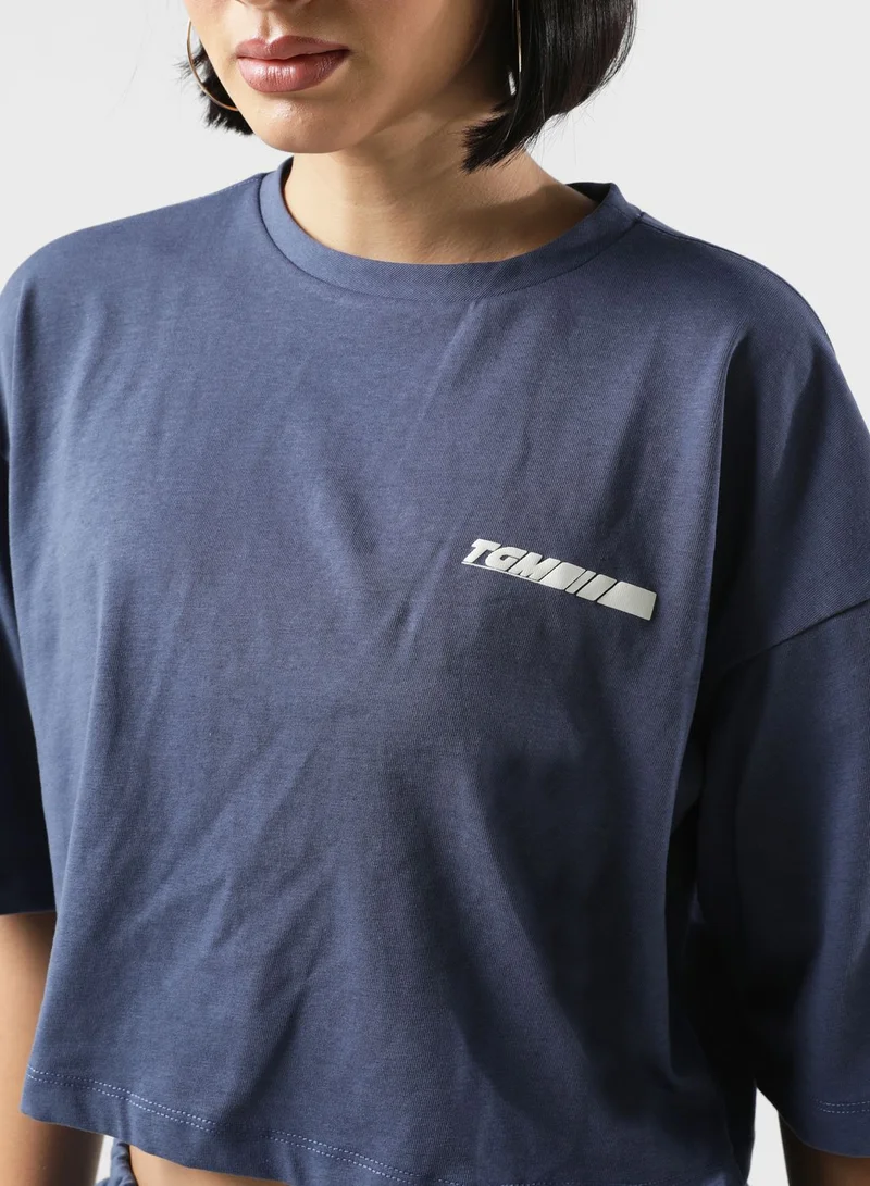 The Giving Movement Boxy Racer Printed Cropped T-Shirt