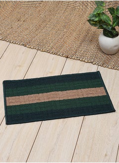 Status Contract Anti Slip Front Door Mat | Living Room Rug for Entrance Doors (Dark Green Lines),38 x 58 Cm  - Image 1