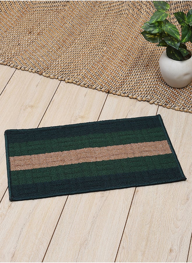 Status Contract Anti Slip Front Door Mat | Living Room Rug for Entrance Doors (Dark Green Lines),38 x 58 Cm  - Image 1