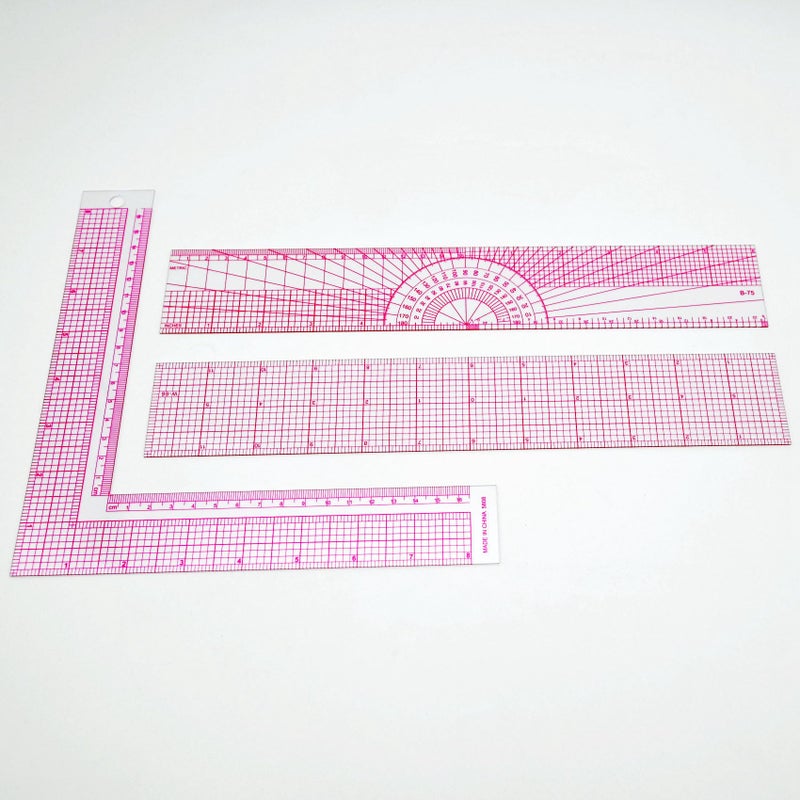LINXIAO Fashion Clear Metric Sewing Ruler Set,French Curve Pattern Rulers for Beginners, Tailors, Designers, Quilting, Embroidery, Cross Stitch, Crochet, Knitting 9pcs - Image 3